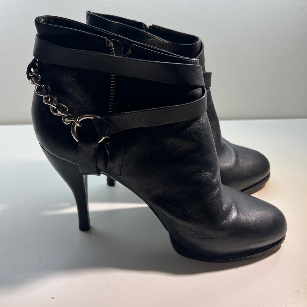 McQ Ankle Chain Leather Boots